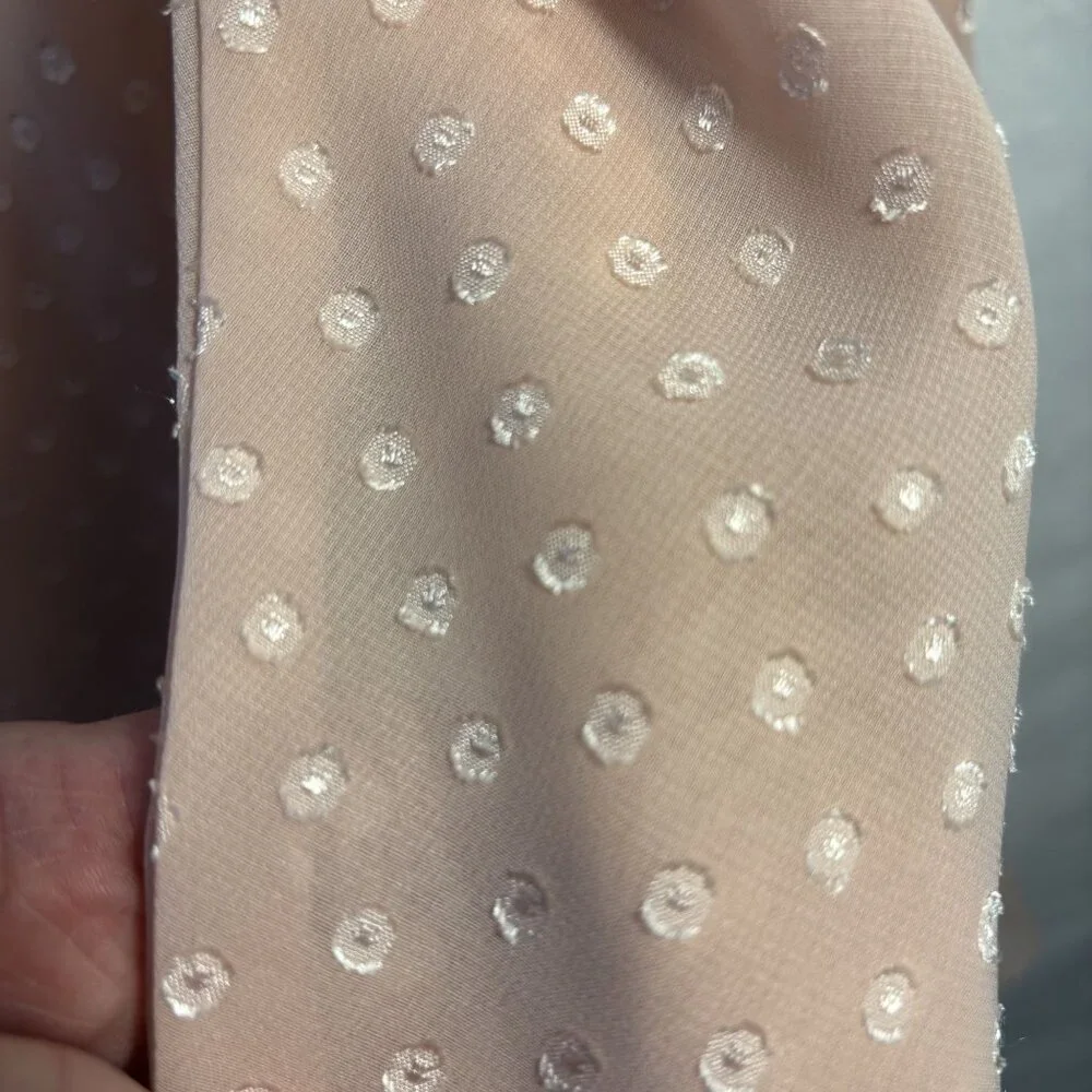 Blush - Rose Polka Dot Wrap Dress With Spaghetti Straps & Back Zipper - Picture 11 of 14